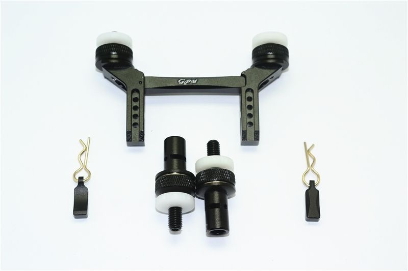 GPM Alum. Karosseriesteher mit Magnet vorne od. hinten schwarz Traxxas Traxxas4