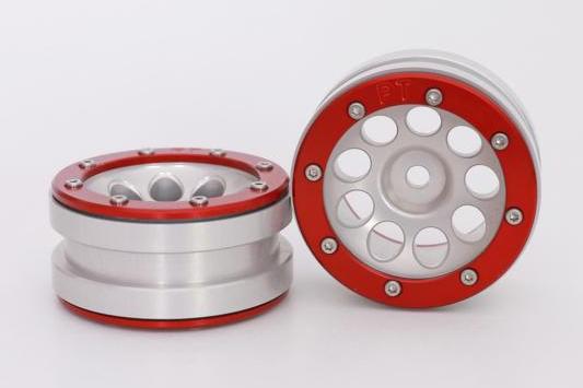 Metsafil Beadlock Wheels PT- Ecohole Silber/Rot 1.9 (2 St.)  MT0050SR