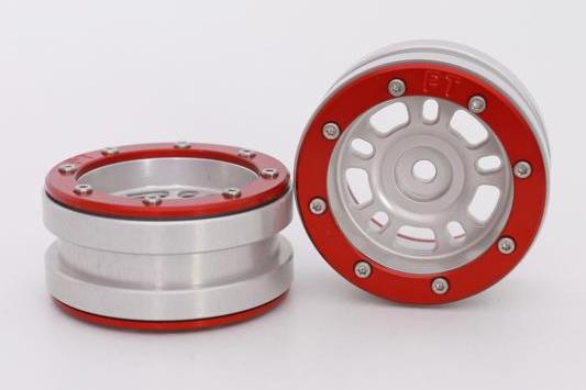 Metsafil Beadlock Wheels PT- Distractor Silber/Rot 1.9 (2 St.)  MT0040SR