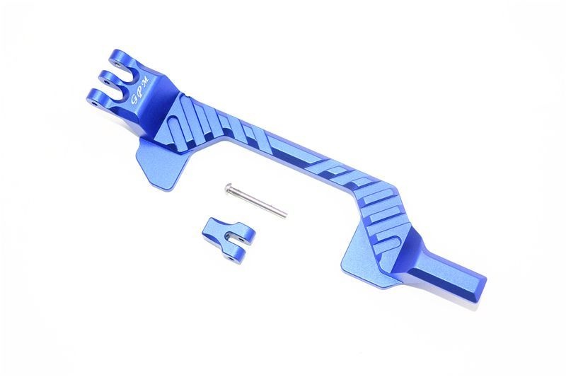 GPM Alu Batteriehalter blau Traxxas Rustler 4x4