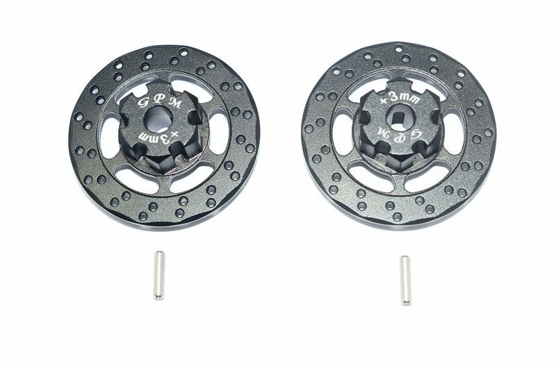 GPM Alu Hex-Adapter mit Bremsscheibe +3mm schwarz Traxxas UDR