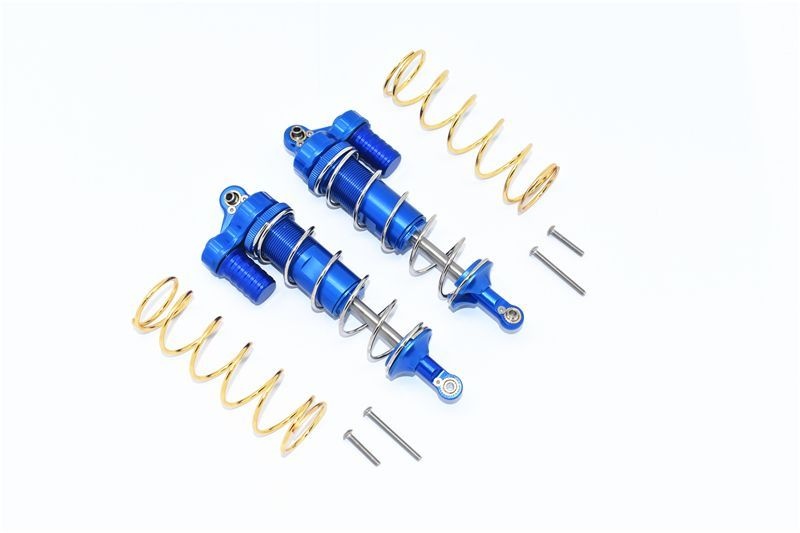GPM Alu L-Shape Piggy Back Dämpfer v/h 125mm blau Traxxas MAXX