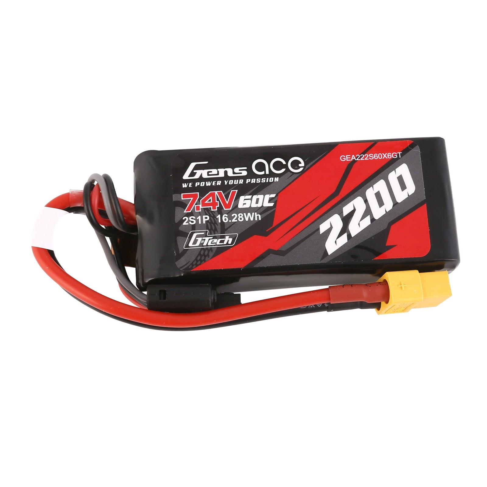 Gens Ace G-Tech 2200mAh 7.4V 60C 2S1P Lipo Akku mit XT60 Stecker GEA222S60X6GT