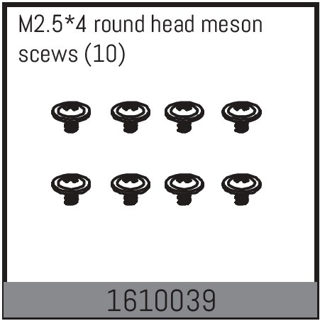 Absima M2.5*4 round head meson scews (10 Pcs.) 1610039