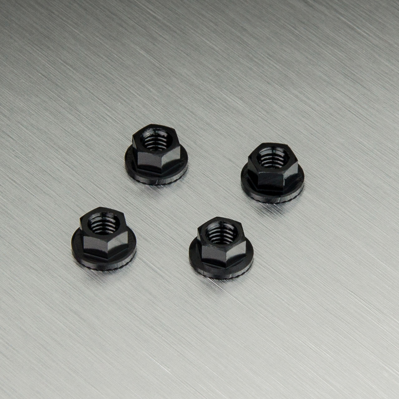 820001BK Radmutter mit Flansch Alu schwarz (4 Stück)
