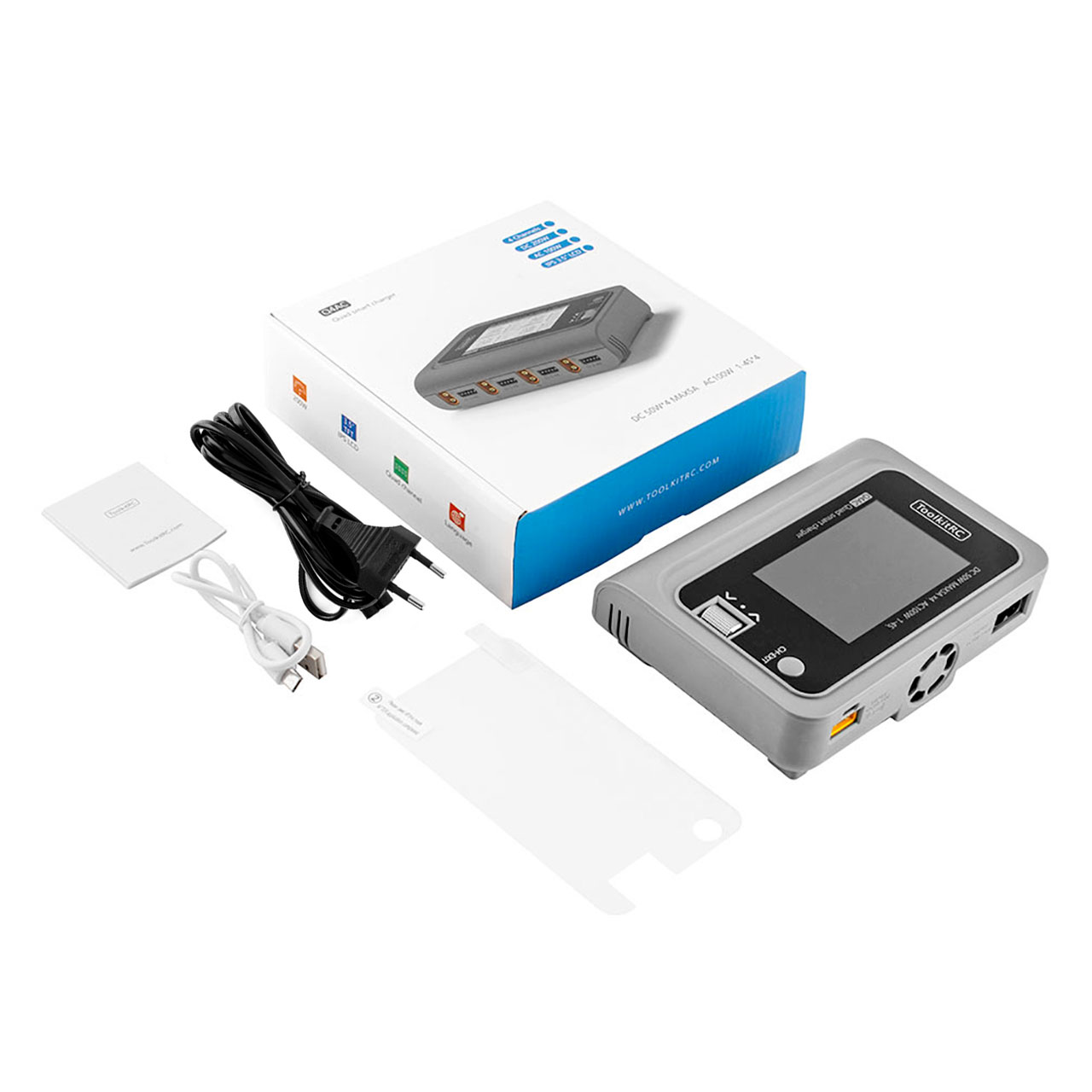 ToolkitRC Q4AC LiPo 1-4S 5A 4 Kanal Ladegerät AC/DC 12000