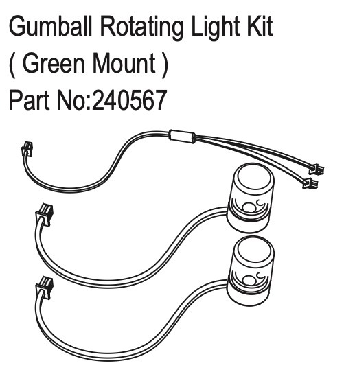 Hobby Plus Gumball Rotating Light Kit ( Green Mount ) 240567