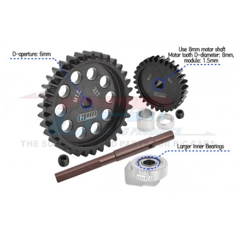GPM Hauptzahnrad 40Cr Carbon-Stahl M1.5 33Z & Motorritzel 30Z TRX XRT, XMAXX TXM3033TSBK