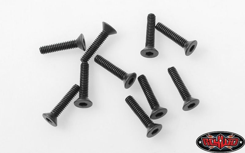 RC4WD Steel Flat Head Socket Cap Screws M2 x 10mm (Black) Z-S1763