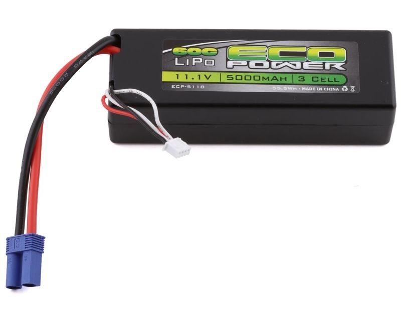EcoPower 11.1V/5000mAh Basher 3S 60C Hard Case LiPo Batterie mit EC5 Stecker ECP-5118