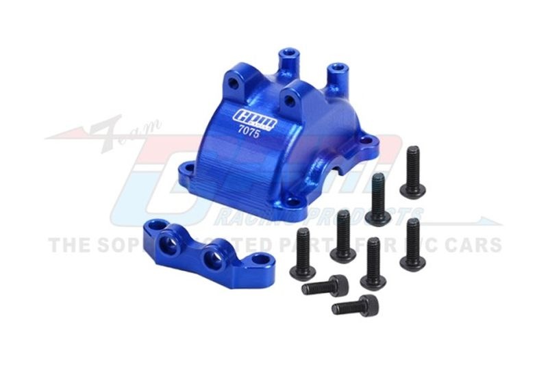 GPM Alum. Getriebeabdeckung & Querlenkerbefestigung ob. v/h blau Tamiya TT02 TT2012ANB