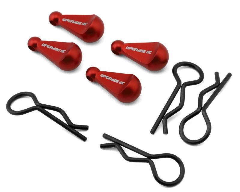 Upgrade RC 1/8 Karosserie-Clips mit Aluminium-Griff rot (4)