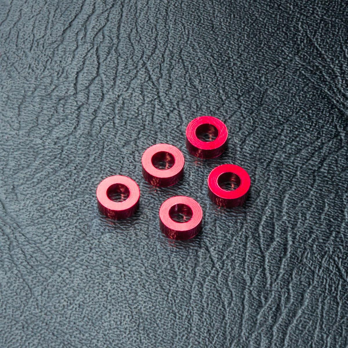 820027R Beilagscheibe Alu 3x5.5x2.0mm rot (5 Stück)
