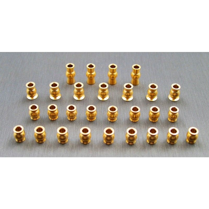 SAMIX Messing Kugel mit Flansch gold (28 Stk.) für TRX TRX4 & 6 TRX4B-58