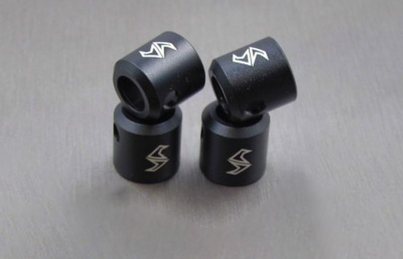 SAMIX Alum. Antriebswellehülsen 4Stk. Schwarz für Axial SCX10-2 SCX2-6043L