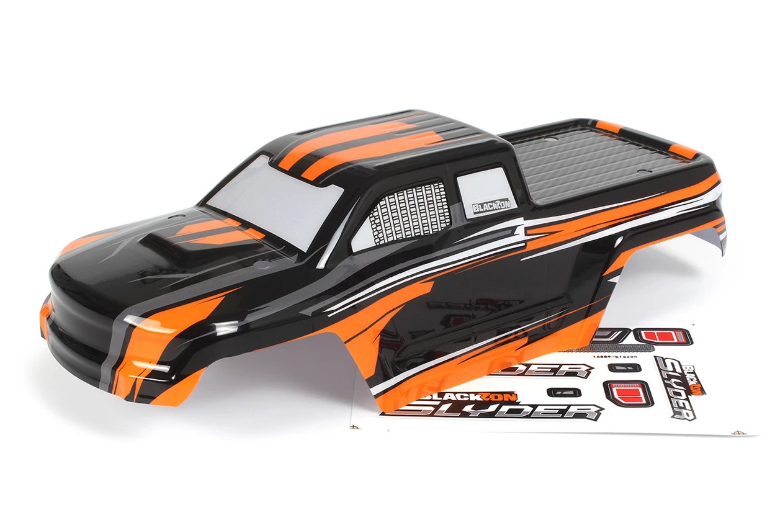 BLACKZON Slyder MT Karosserie (Schwarz/Orange) 540191