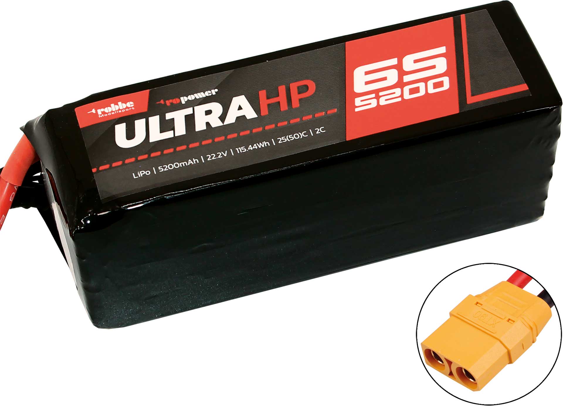 Robbe RO-POWER ULTRA HP 5200MAH 22,2 VOLT 6S 25(50)C LIPO AKKU XT-90 7349