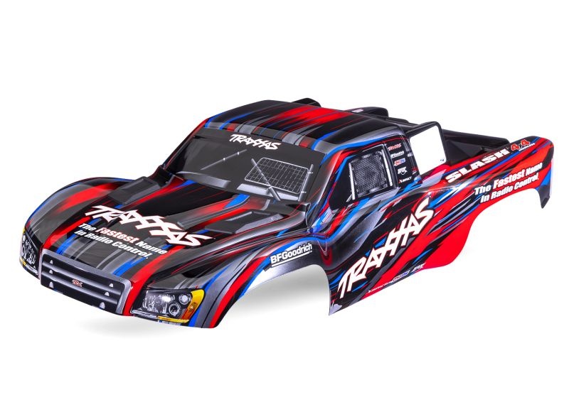 Traxxas Karosserie Slash 4x4 rot mit Aufkleber und Karo-Halterung  6932-RED