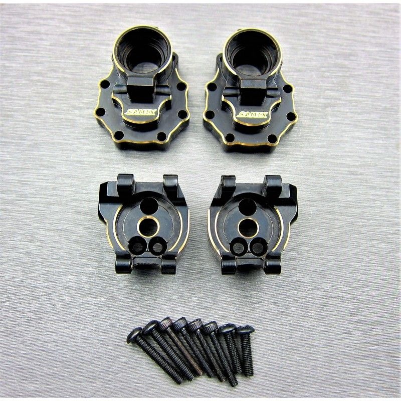 SAMIX Messing Radträger & Gehäuse Set hinten schwarz für TRX TRX4 & 6 TRX4-4464C2