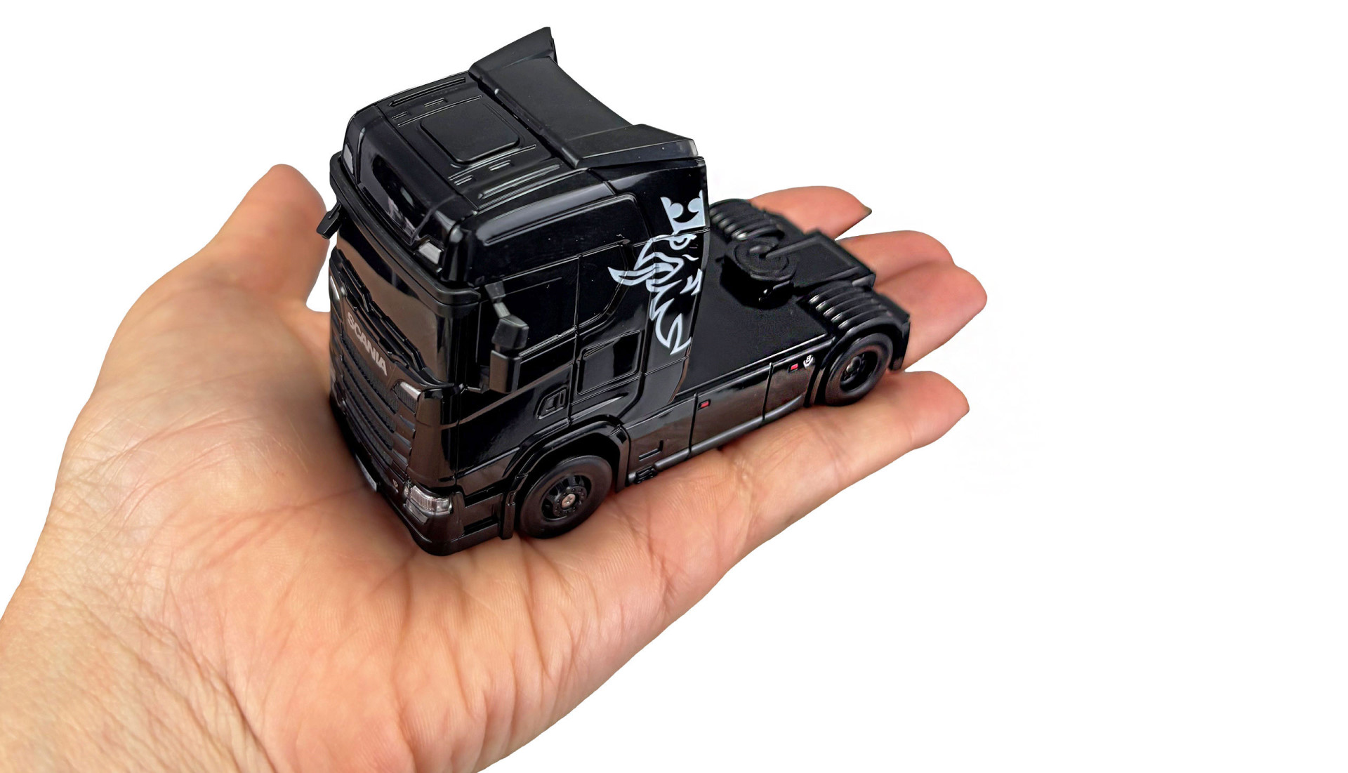 Amewi Scania 730 S Mini LKW mit Kofferauflieger proportional 4WD 1:64 RTR schwarz - Abbildung 2