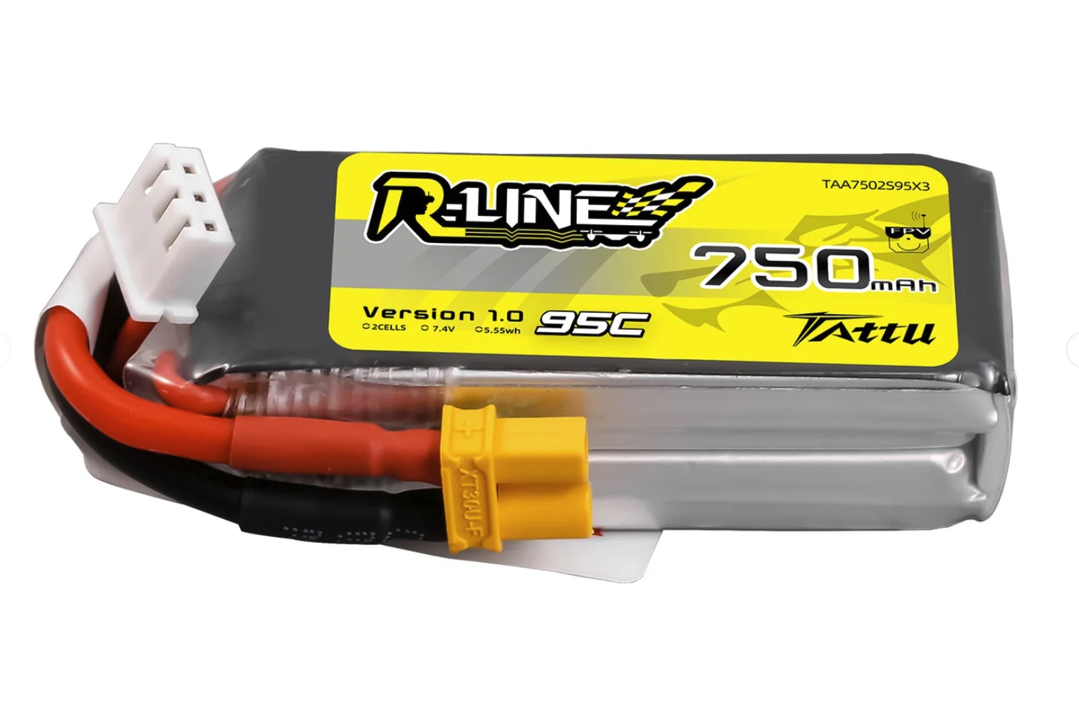 Gens ace Tattu R-Line 750mAh 95C 7.4V 2S1P Lipo Akku Pack mit XT30 U-F Plug