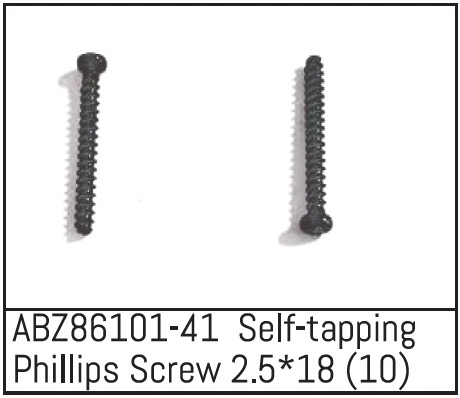 Absima Self-tapping Phillips Screw 2.5*18 - Mini AMT (10) Z86101-41
