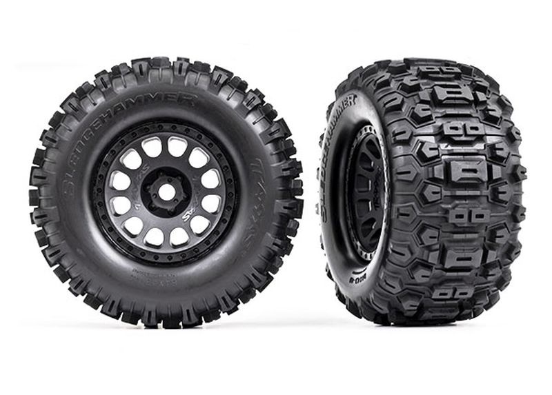 Traxxas Sledgehammer-Reifen auf schwarzen XRT-Felgen (2) 7876 - Abbildung 1
