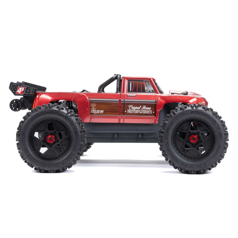 ARRMA 1/10 OUTCAST 4X4 4S V2 BLX Stunt Truck RTR, Red ARA4410V2T4