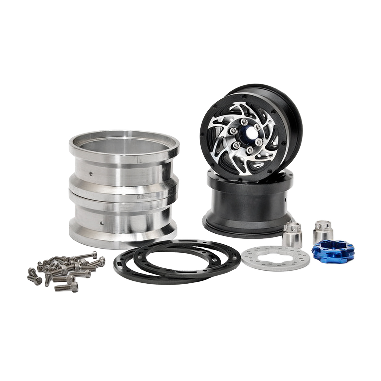 HoBao 1.9" Alu Felge Beadlock schwarz mit Bremsscheibe (2 Stk.) 230118B