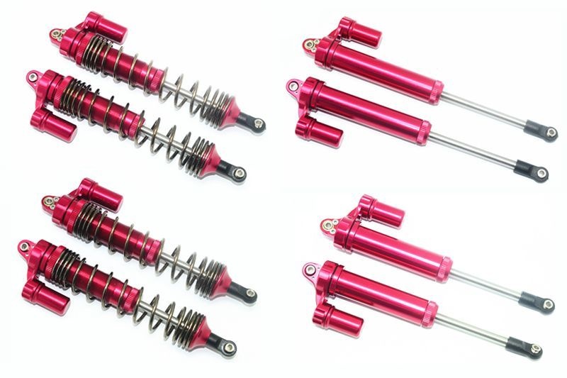 GPM Alum. L-Shape Piggy Back Dämpfer komplett Set v/h rot Traxxas UDR