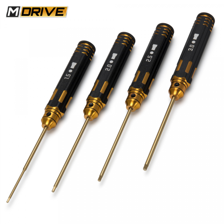 M-DRIVE Pro TiN Innensechskant Schlüssel Set - 1.5, 2, 2.5 & 3mm MD21000