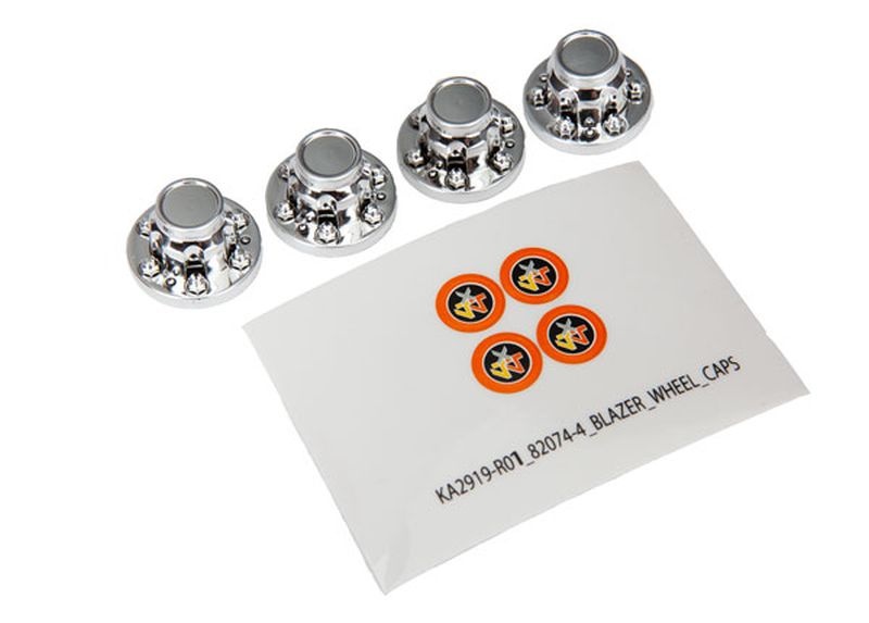 Traxxas 8164 Center-Kappen Felgen chrom (4)  für 8255A extended stub axle