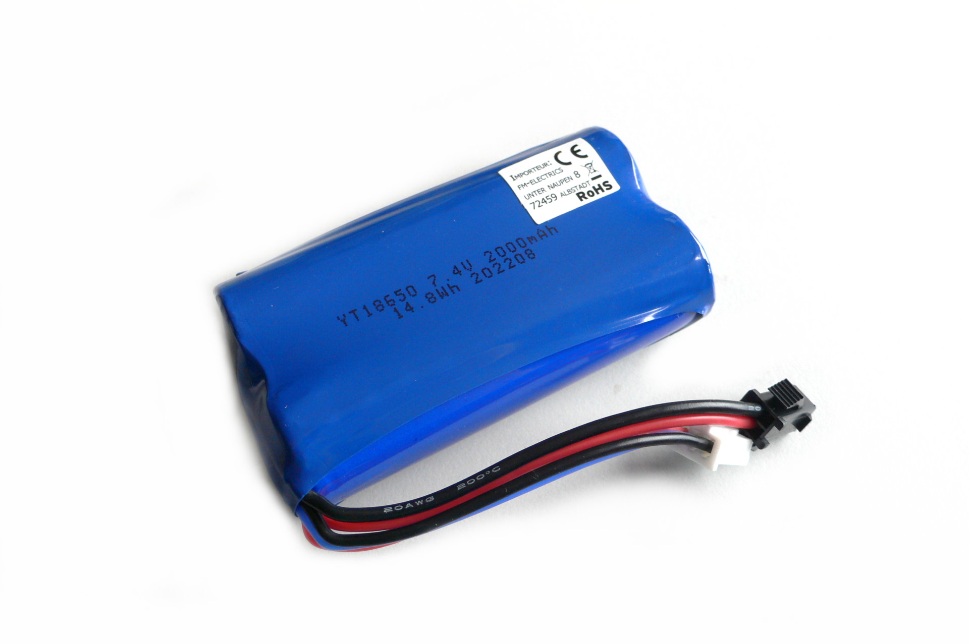 LiIon Akku 7,4V 2000mAh 1682_BAT Molex HuiNa Amewi FM - Abbildung 1