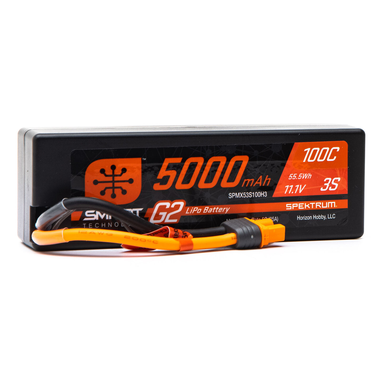 Spektrum Lipo Akku 5000mAh 3S 11.1V Smart G2 100C Hard Case IC3 SPMX53S100H3 - Abbildung 1