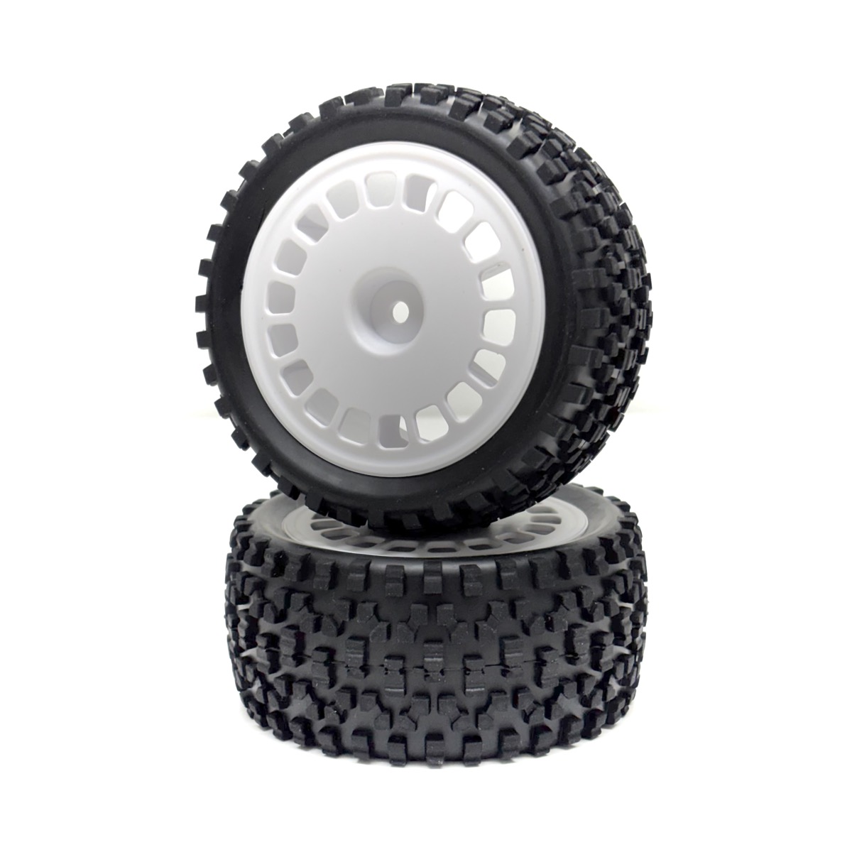 Absima 1:10 Buggy Räderset "Block" hinten weiß (2) 2500053