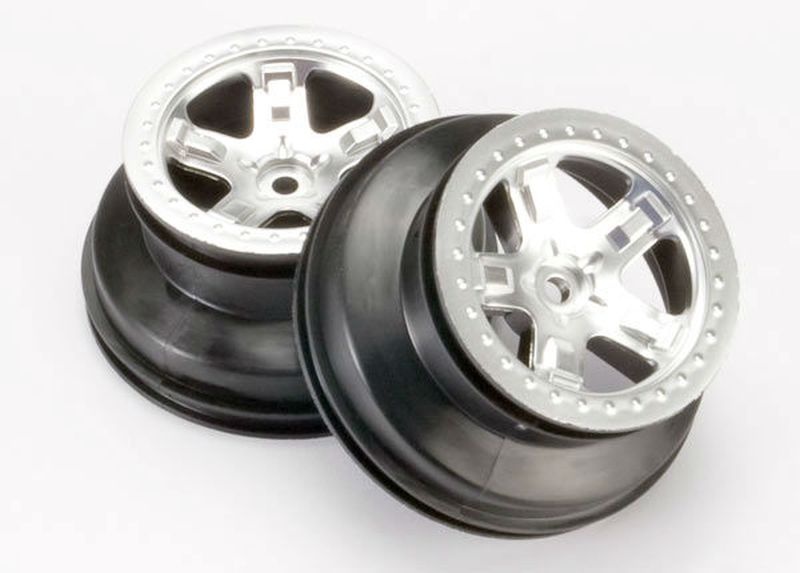 Traxxas Felgen satin chrom 2.2 hinten 5872
