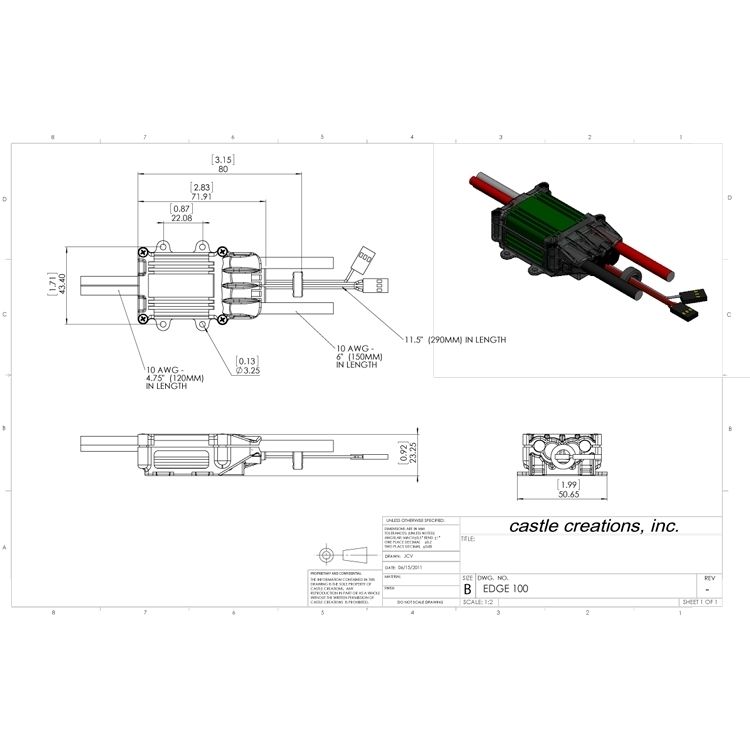 Castle Phoenix Edge 100 32V 100A ESC 5A BEC 010-0100-00