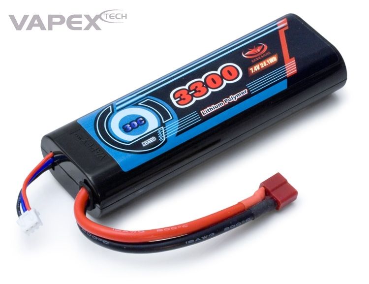 Vapex LiPo Akku 2S 7,4V 3300mAh 30C T-Stecker RD330D2