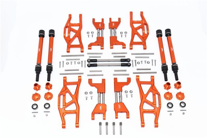 GPM Alu Aufhängungs-Set komplett v/h orange Traxxas MAXX