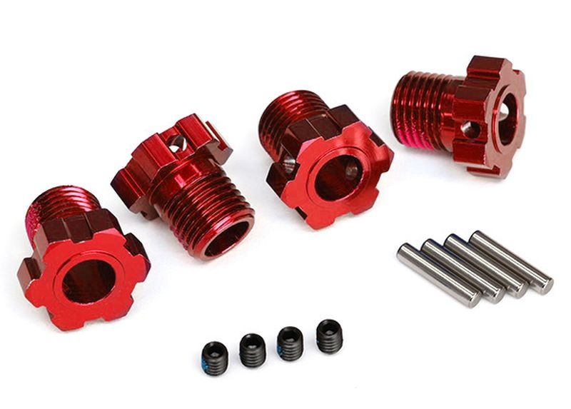 Traxxas Radmitnehmer splined 17mm rot eloxiert 8654R - Abbildung 1