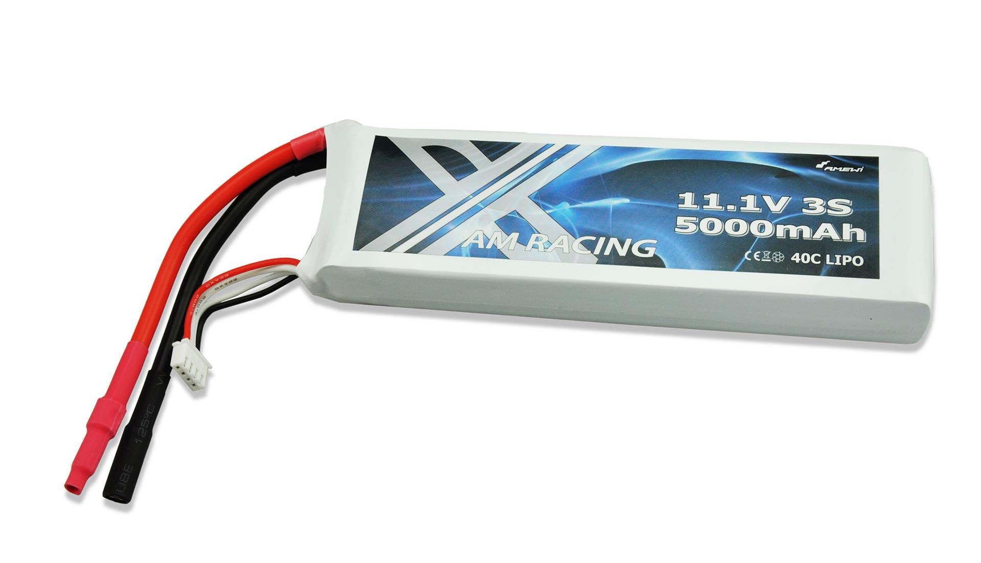 Amewi LiPo Akku 3S 11,1V 5000mAh 40C Softcase, 6mm Goldkontakt 28932 - Abbildung 1