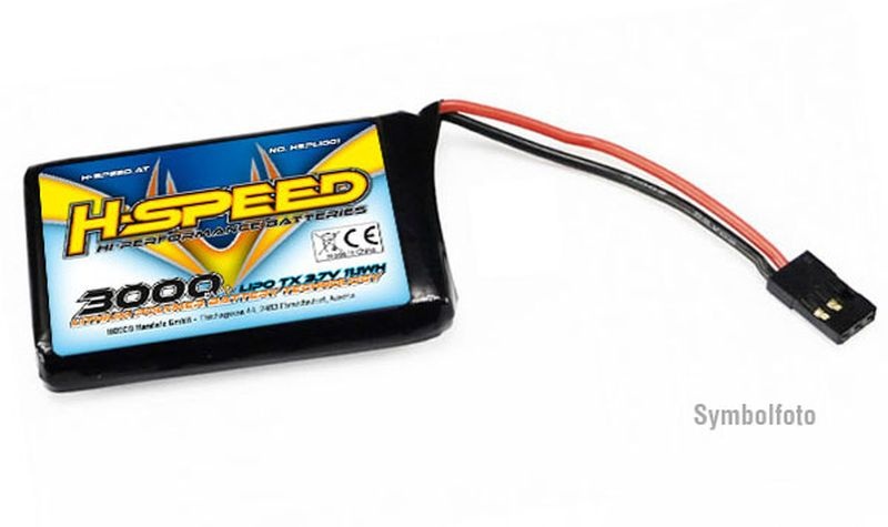 H-SPEED 1S 3000mAh 3,7V TX LiPo Akku HSPLI001 - Abbildung 1