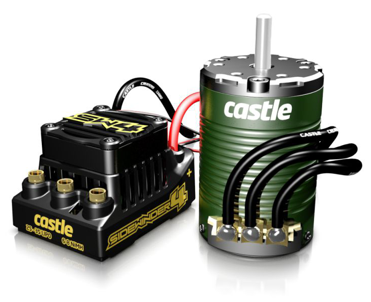 Castle Sidewinder 4 12.6V ESC WP Combo 1410-3800KV Sensor Motor 5mm 010-0164-06