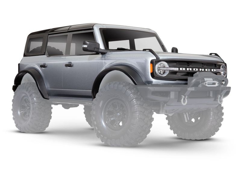 Traxxas Karo 2021 Ford Bronco Iconic silber lackiert + Anbau-Teile 9211G