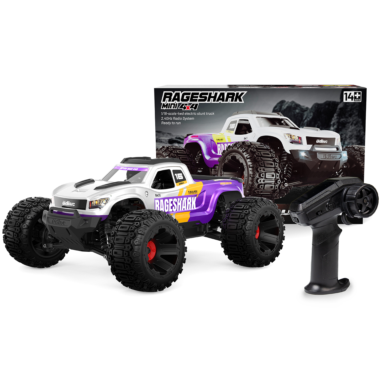 UDI RC Rageshark Monster Truck Brushed 1/16 Purple - Abbildung 4