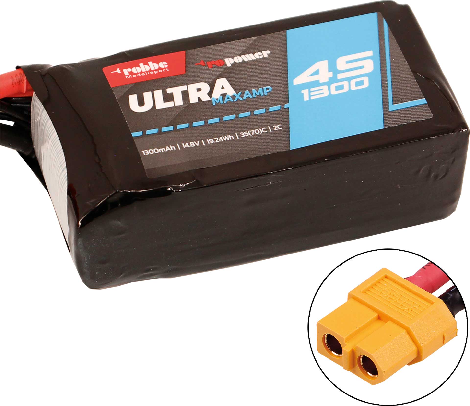 Robbe RO-POWER ULTRA MAXAMP 1300MAH 14,8 VOLT 4S 35(70)C LIPO AKKU 7357