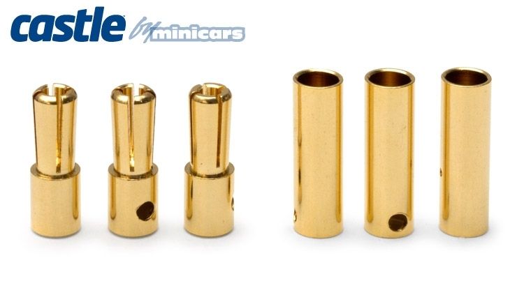 Castle 4mm Bullet Connectors 3 Paar 75A BULLET-4MM