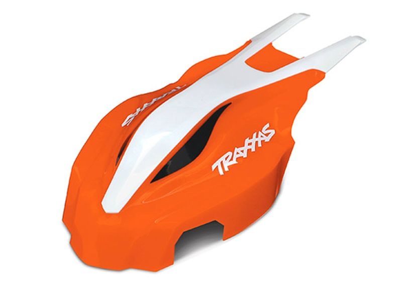 Traxxas Canopy, front, orange/white, Aton 7915