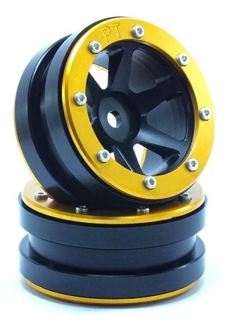 Metsafil Beadlock Wheels PT-Slingshot Schwarz/Gold 1.9 (2 St.) MT0030BGO