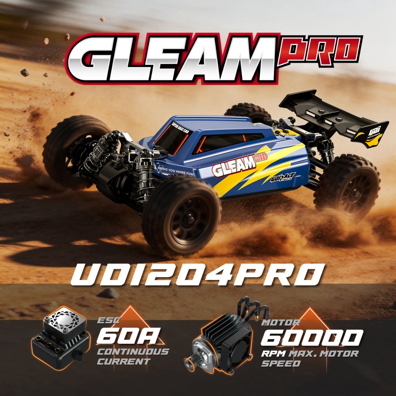 UDI R/C UD1204 GLEAM Pro 1/12 4WD Brushless Buggy Blau - Abbildung 7